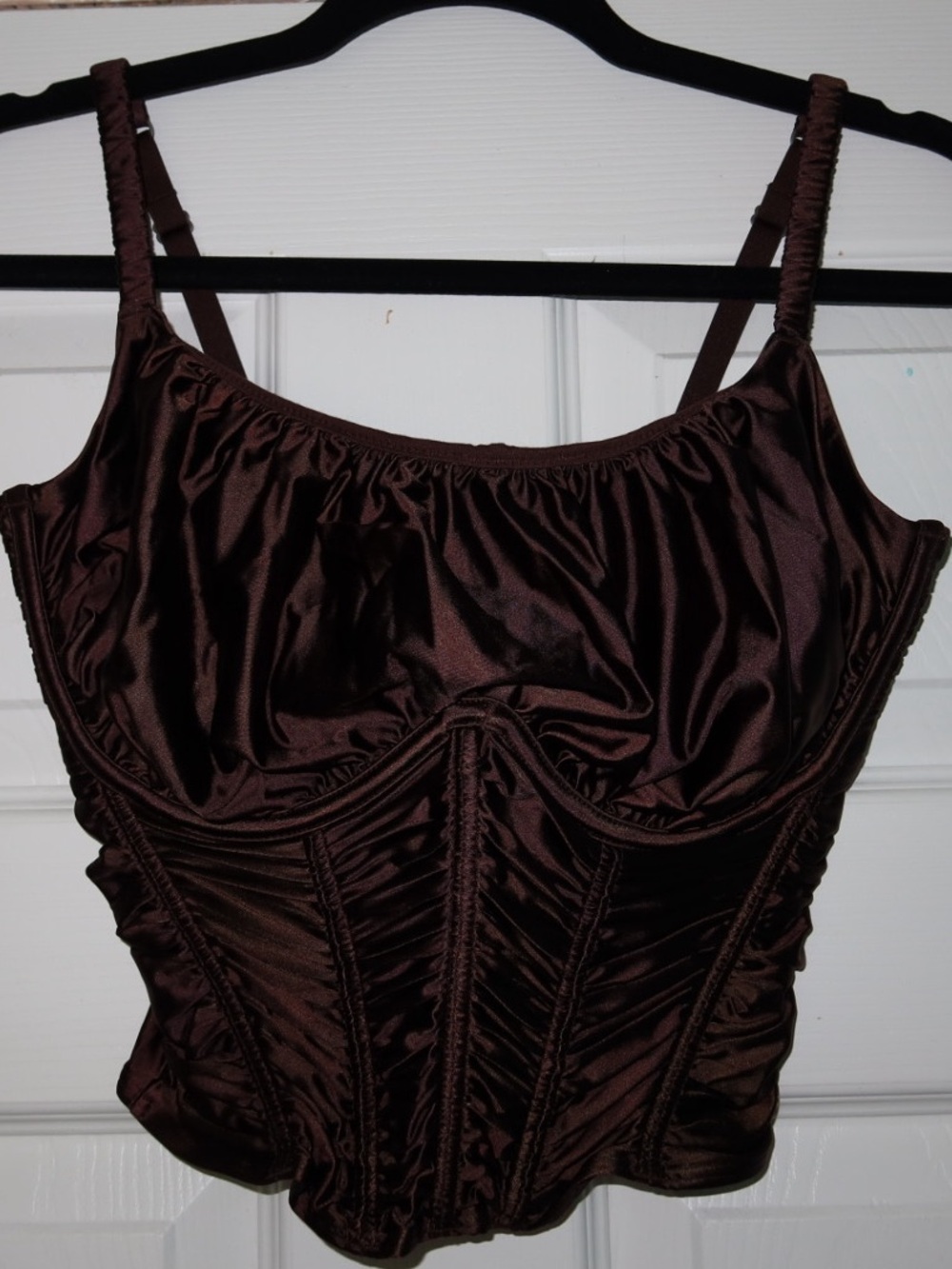 Hollister, Gilly Hicks Women's Satin Corset Top in Dark Brown